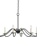 Black Hanging Chandelier Lighting 42″ Wide Farmhouse Rustic Bent Arms 8-Light Fixture for Dining Room Living House Home Foyer Kitchen Island Entryway High Ceilings