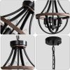 Farmhouse Chandelier, Modern Hanging Pendant Lighting, 4-Light Rustic Ceiling Light Fixture, Vintage Chandelier for Hallway Foyer Dining Room Entryway Kitchen Island Bedroom