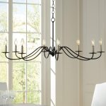 Black Hanging Chandelier Lighting 42″ Wide Farmhouse Rustic Bent Arms 8-Light Fixture for Dining Room Living House Home Foyer Kitchen Island Entryway High Ceilings